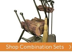 Combination Fireplace Wood Holder and Tool Sets | Timeless Wrought Iron