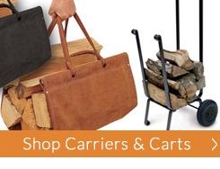 Firewood Carriers and Wheeled Firewood Carts | Timeless Wrought Iron