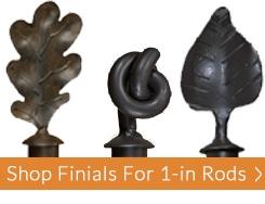 Hand-Forged Curtain Rod Finials | Fit 1-in Rods