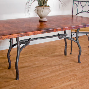 South Fork Dining Table with 42" x 72" Rectangle Copper Top