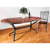 Woodland Dining Table with 42" x 72" Oval Copper Top