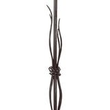 Wrought Iron River Reed Torchiere with Glass Shade