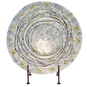 Moon Dance Glass Charger with Iron Stand