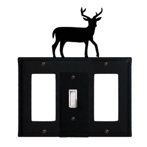 Deer Combination Cover - Single Center Switch With Left And Right GFI