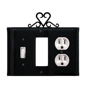 Heart Combination Cover - Switch, GFI And Outlet