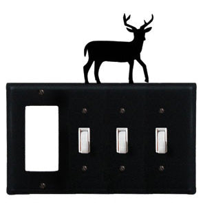 Deer Combination Cover - GFI With Triple Switch
