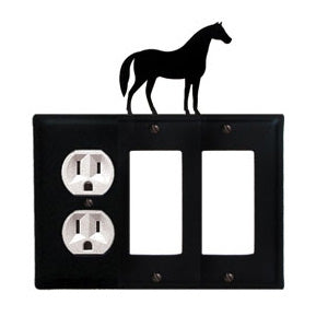Horse Combination Cover - Single Left Outlet With Double Right GFI