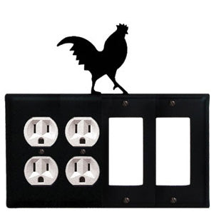 Rooster Combination Cover - Double Outlets With Double GFI