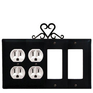 Heart Combination Cover - Double Outlets With Double GFI