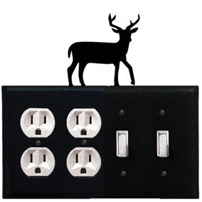 Deer Combination Cover - Double Outlet With Double Switch