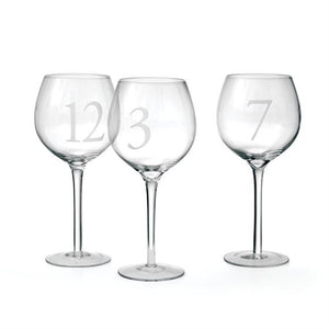 Set Of Twelve Numerology Wine Glasses