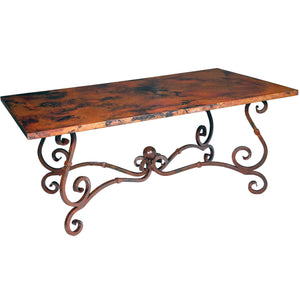 French Dining Table with Rectangle Copper Top