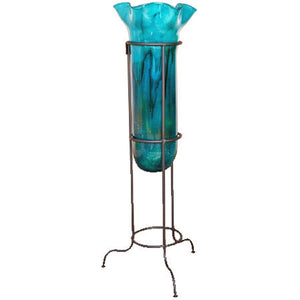 Turquoise Small Floor Vase with Stand