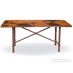 Burlington Dining Table with 44" x 72" Oval Copper Top