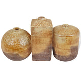 Geometric Ceramic Vases Set of 3 | Slate