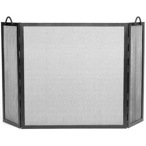 Large Tri-Fold Twisted Rope Fireplace Screen