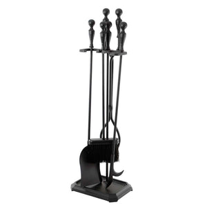 Square Base Fully Assembled Fireplace Tool Set