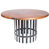 Ashton Dining Table with 54" Round Hammered Copper Top
