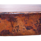 Demi Lune Strap Console Table with Hammered Copper Top