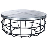 Axel Coffee Table with Round Hammered Zinc Top