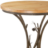 Rustic Pine Bar Table with 30in Round Top