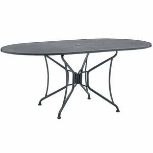 Mesh Top Oval Dining Table with Umbrella Hole | 42" x 54"