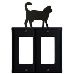 Wrought Iron Cat Double GFI Cover