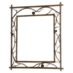 Rustic Pine Branched Wall Mirror