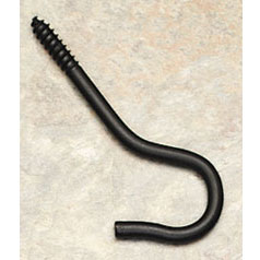 Wrought Iron Ceiling Screw Hook - 1 1/4 x 3 1/2 x 3/4 inches