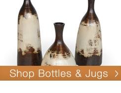 Handcrafted Bottles, Jugs & Pitchers made of Glass & Pottery