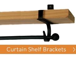 Curtain Rod Shelf Brackets | Sold in Pairs | Timeless Wrought Iron