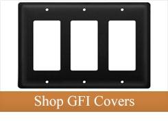 Black Metal GFI Outlet Covers - Single, Double, Triple and Quad Configurations