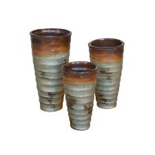 Rippled Urns, Set of 3