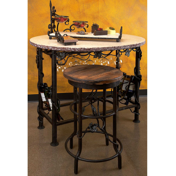 Wrought Iron Oval Wine Tasting Table