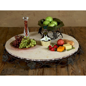 Wrought Iron Marble Lazy Susan - Grand