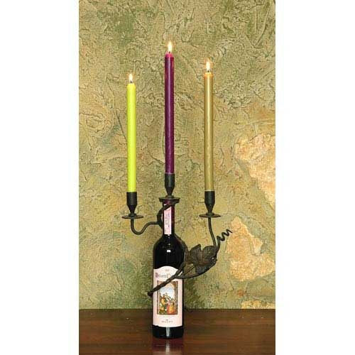 Wrought Iron 3-Vine Candleholder