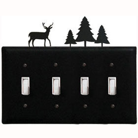 Deer & Pine Quad Switch Cover