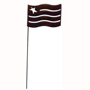 Small Rusted Flag Garden Stake