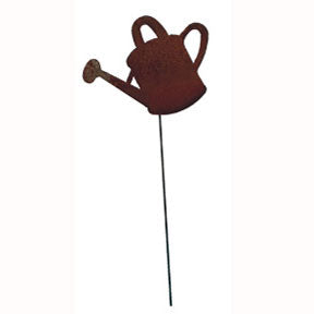 Rusted Watering Can Garden Stake