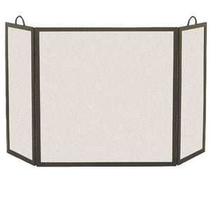 3 Panel Rectangular Fireplace Screen with 12" Sides