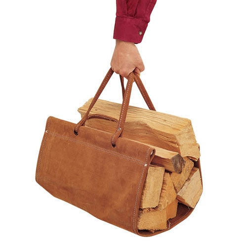 Suede Fireplace Wood Carrier