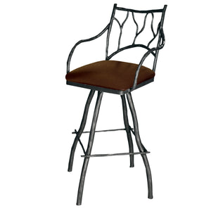 Large South Fork Branch Bar Stool with Arms (Swivel)
