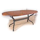 Woodland Dining Table with 42" x 72" Oval Copper Top