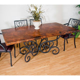 Alexander Dining Table with 42" x 72" Rectangle Copper Top