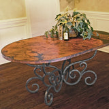 Alexander Dining Table with 42" x 72" Rectangle Copper Top