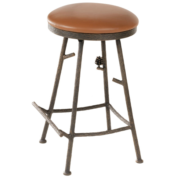 Rustic Pine Counter Stool (No Back) | 25-in. Seat Height