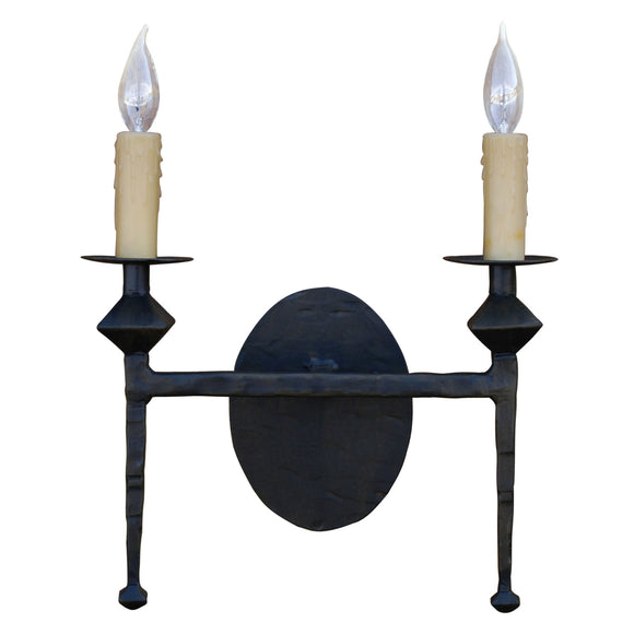 Forest Hill Wall Sconce Double w/ Drip Candle Cover