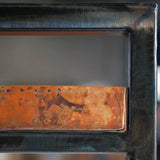 Rectangular Iron Tray Table with Hammered Copper Top