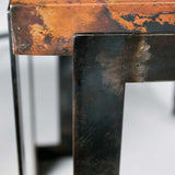 Steel Strap Console Table with Hammered Copper Top