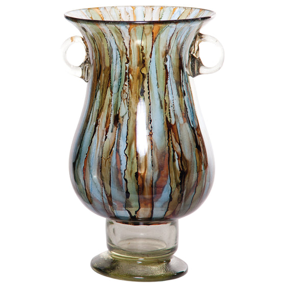 Cool Water Two Handled Glass Urn